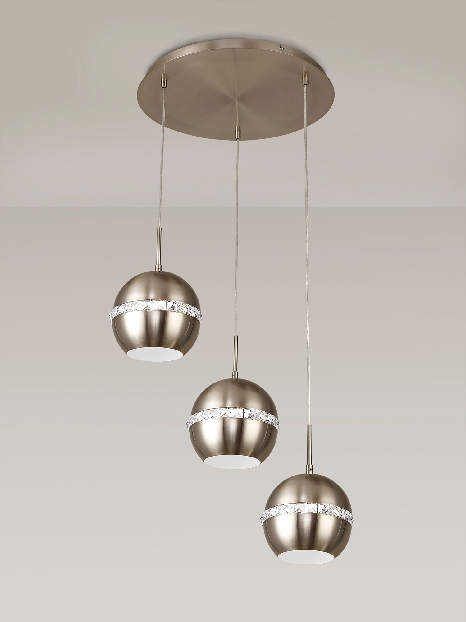 Diyas - Andrea 3 Light Round Pendant - Luminosity Designs Ltd