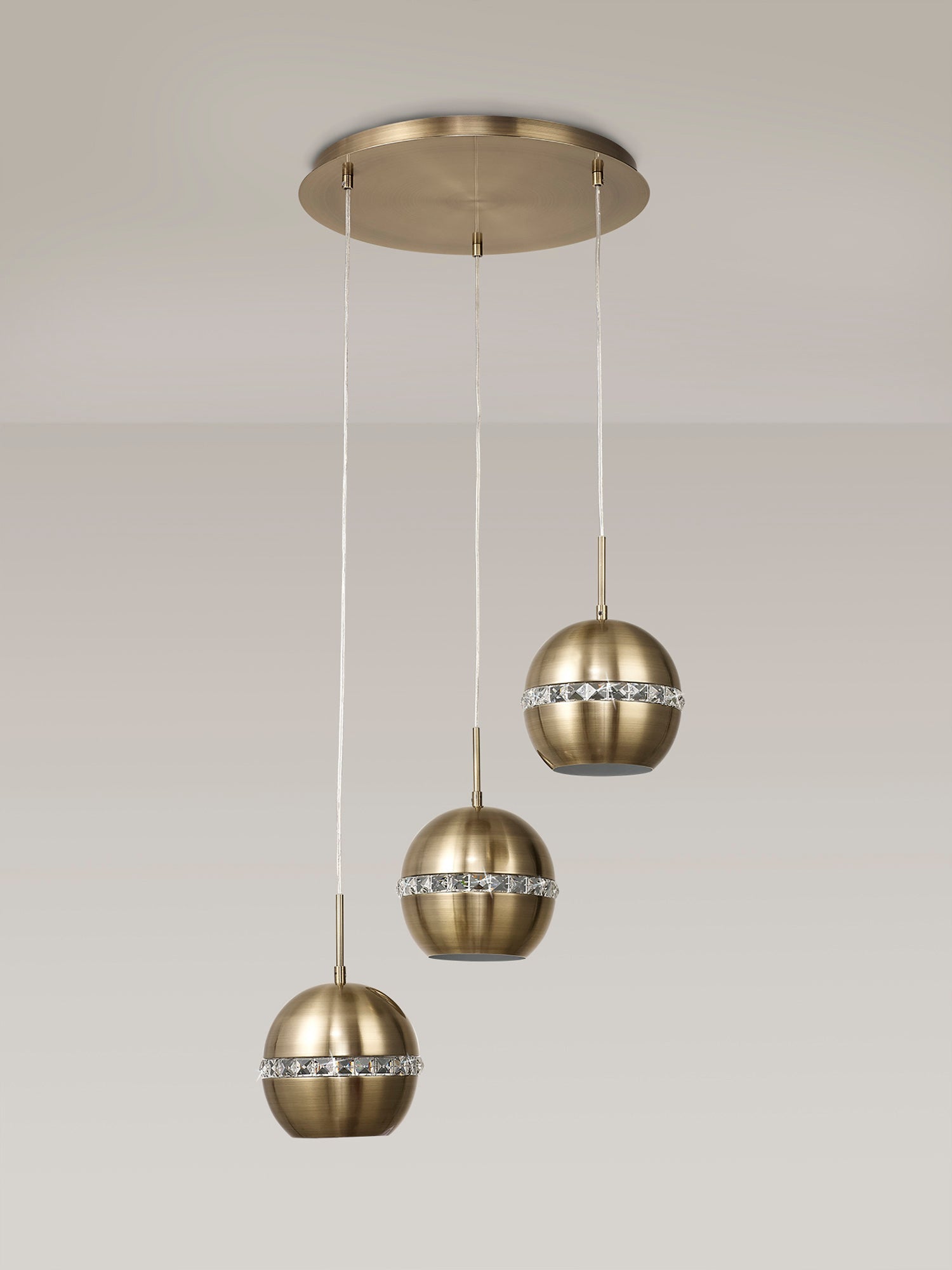 Diyas - Andrea 3 Light Round Pendant - Luminosity Designs Ltd