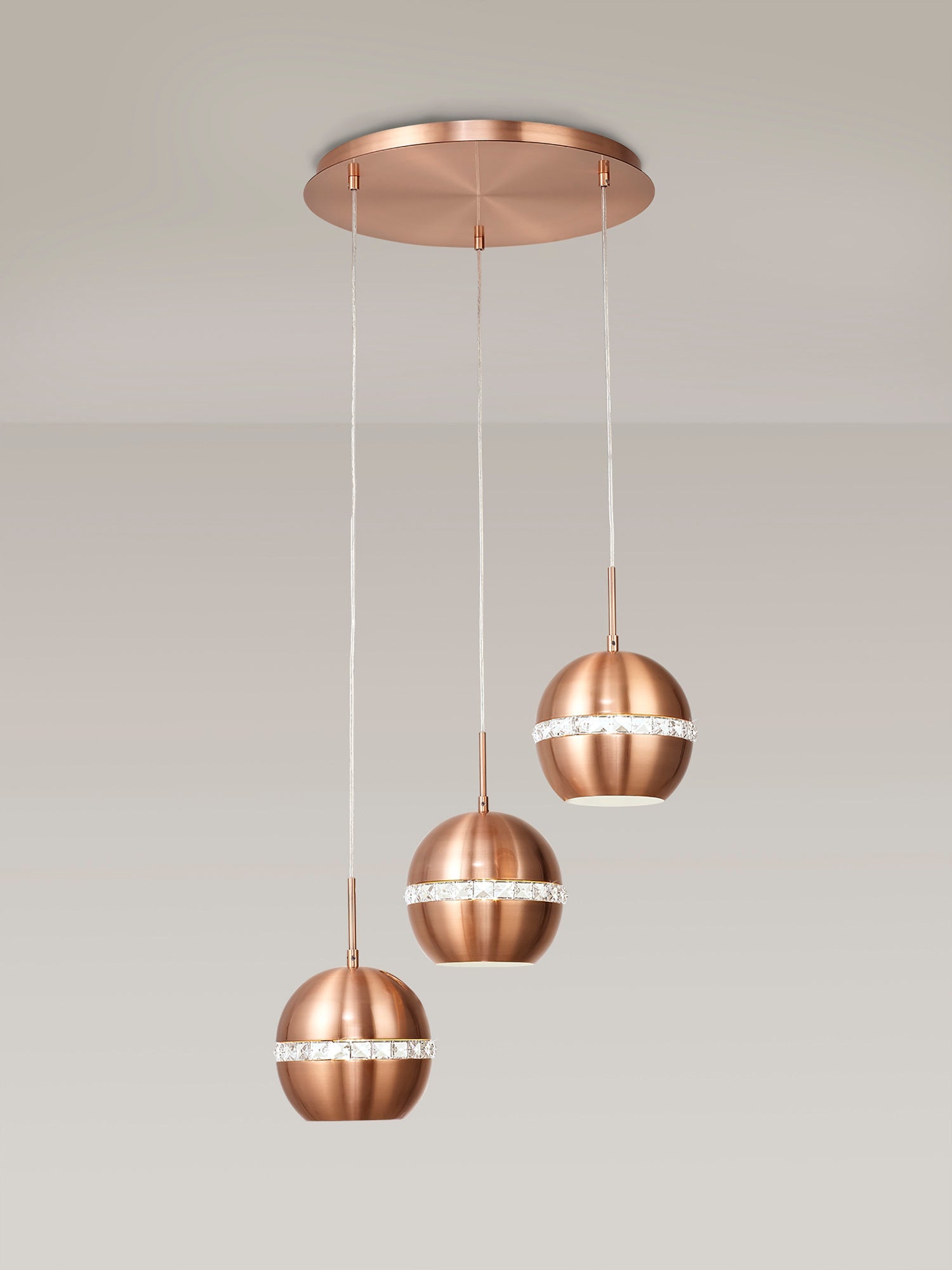 Diyas - Andrea 3 Light Round Pendant - Luminosity Designs Ltd