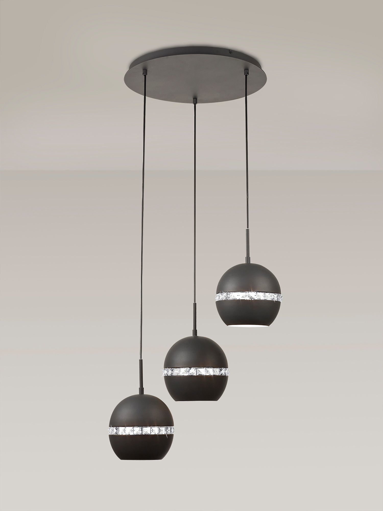 Diyas - Andrea 3 Light Round Pendant - Luminosity Designs Ltd