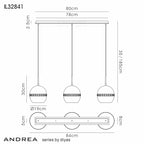 Diyas - Andrea Pendant 3 Light Bar - Luminosity Designs Ltd