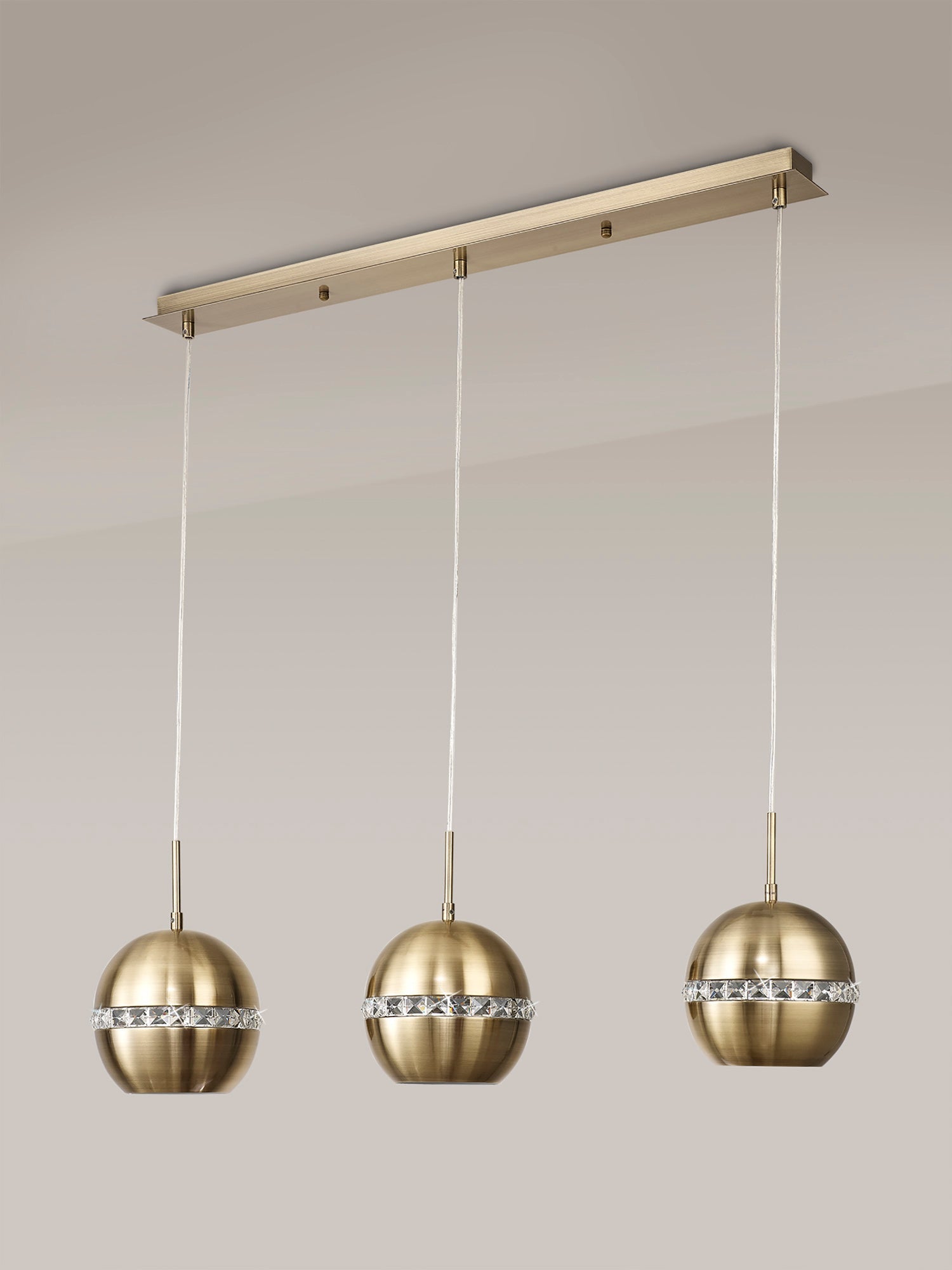 Diyas - Andrea Pendant 3 Light Bar - Luminosity Designs Ltd