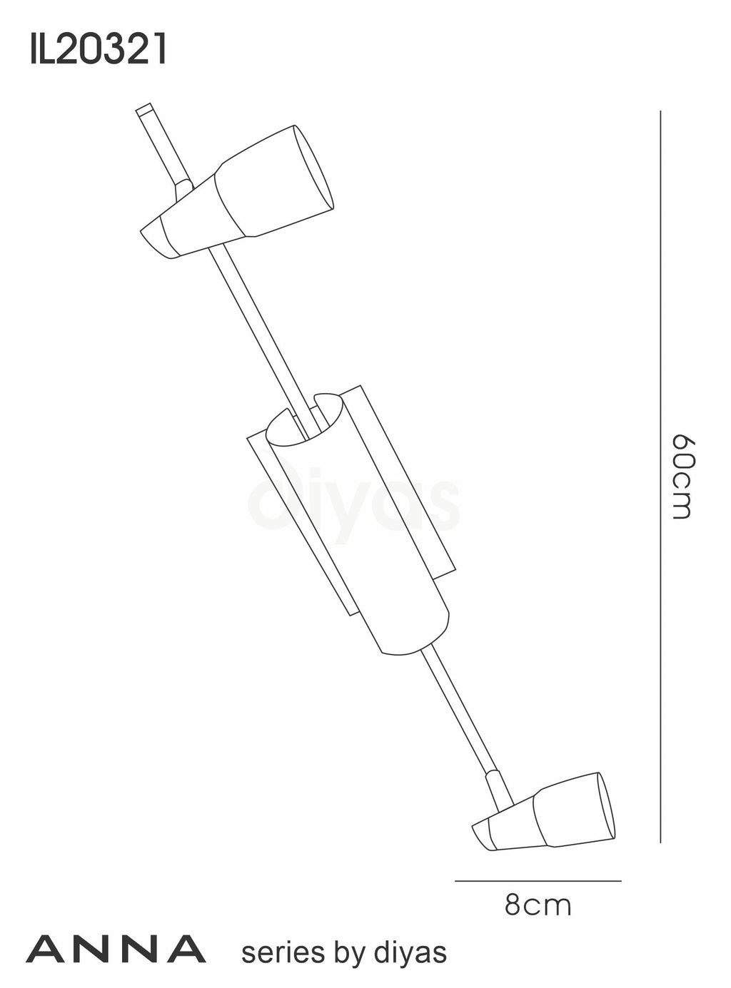 Diyas - Anna 4 Bar Spot - Luminosity Designs Ltd