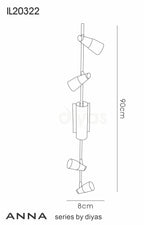 Diyas - Anna 6 Light Spot Bar - Luminosity Designs Ltd