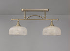 Luminosity Designs - Antique Brass Sledmere 2 Light Bar (Converts to Semi Flush) 2x E27 - Luminosity Designs Ltd
