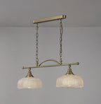 Luminosity Designs - Antique Brass Sledmere 2 Light Bar (Converts to Semi Flush) 2x E27 - Luminosity Designs Ltd