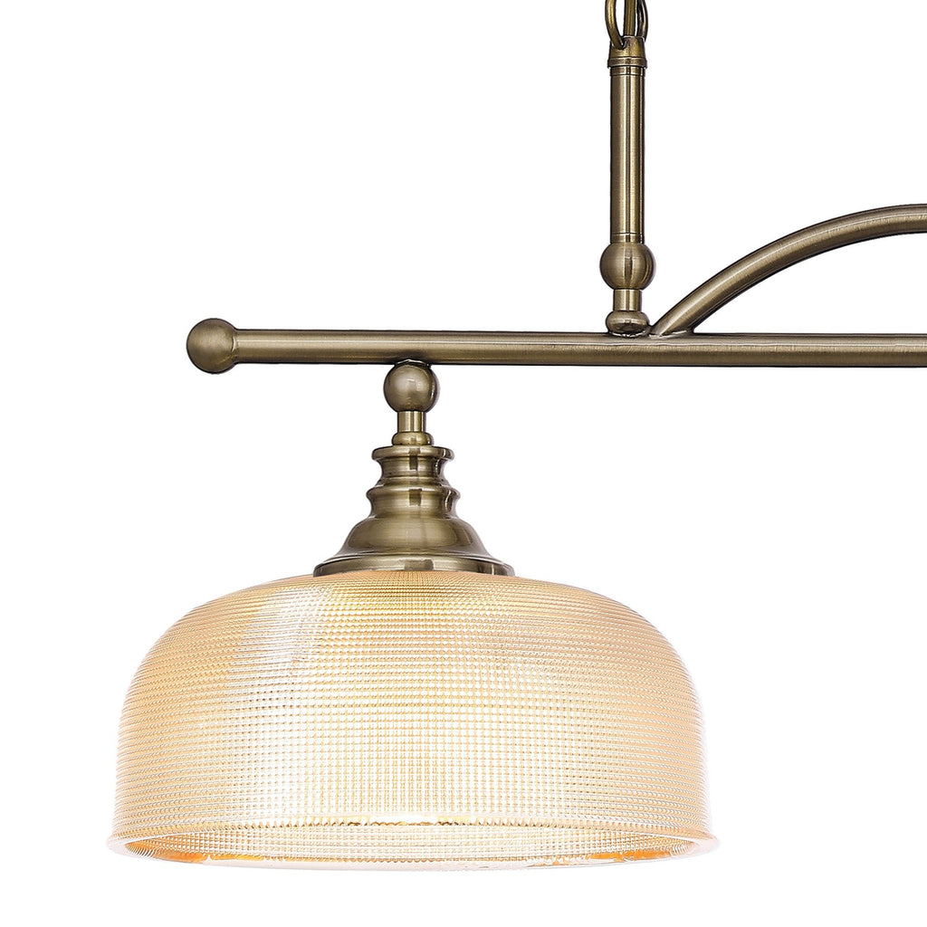 Luminosity Designs - Antique Brass Sledmere 2 Light Bar (Converts to Semi Flush) 2x E27 - Luminosity Designs Ltd