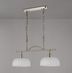 Luminosity Designs - Antique Brass Sledmere 2 Light Bar (Converts to Semi Flush) 2x E27 - Luminosity Designs Ltd