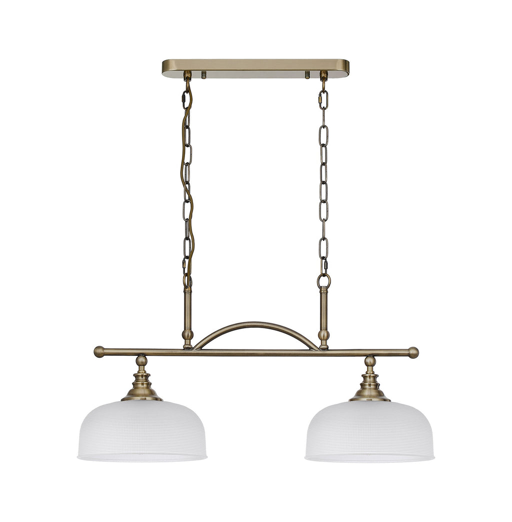 Luminosity Designs - Antique Brass Sledmere 2 Light Bar (Converts to Semi Flush) 2x E27 - Luminosity Designs Ltd