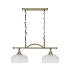 Luminosity Designs - Antique Brass Sledmere 2 Light Bar (Converts to Semi Flush) 2x E27 - Luminosity Designs Ltd