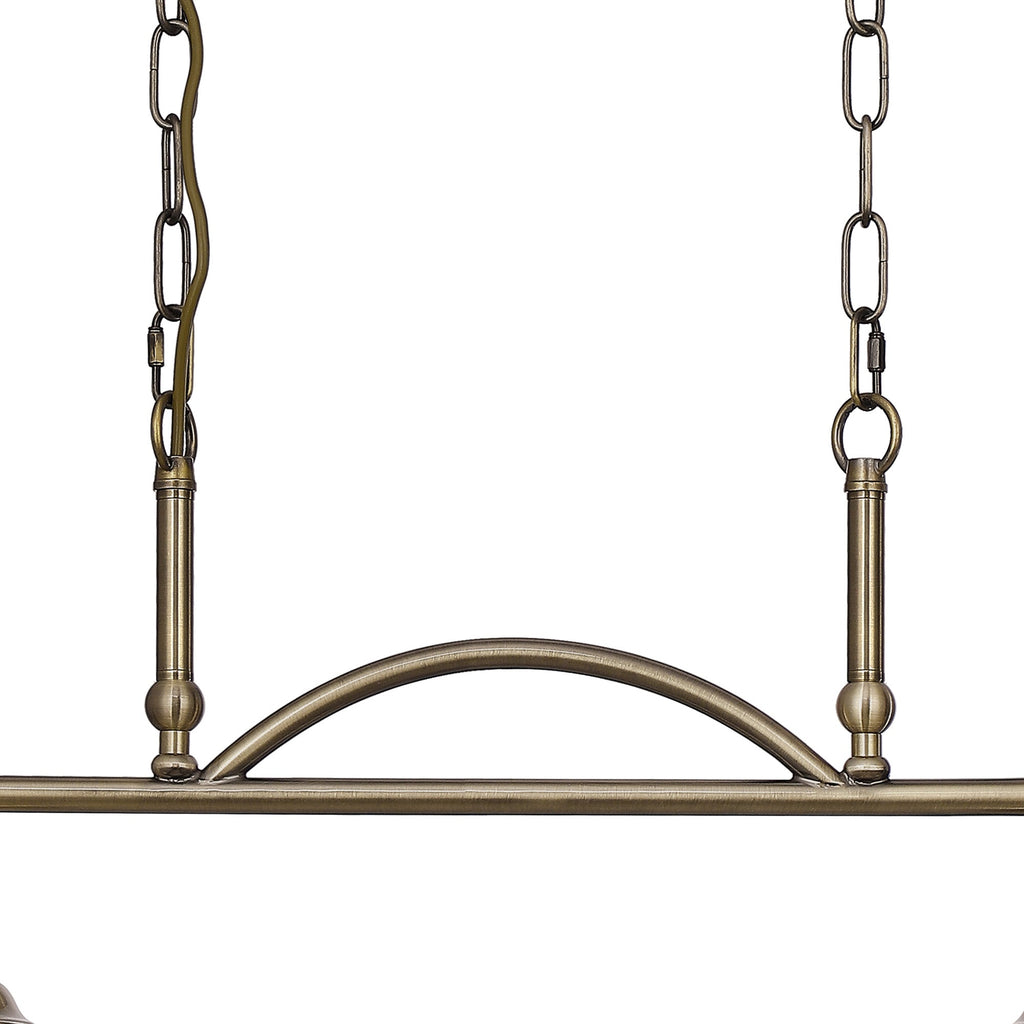 Luminosity Designs - Antique Brass Sledmere 2 Light Bar (Converts to Semi Flush) 2x E27 - Luminosity Designs Ltd