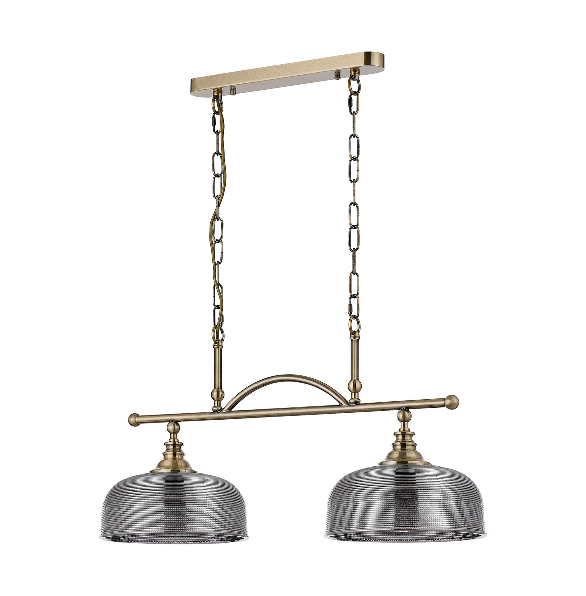 Luminosity Designs - Antique Brass Sledmere 2 Light Bar (Converts to Semi Flush) 2x E27 - Luminosity Designs Ltd