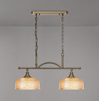 Luminosity Designs - Antique Brass Sledmere 2 Light Bar (Converts to Semi Flush) 2x E27 - Luminosity Designs Ltd