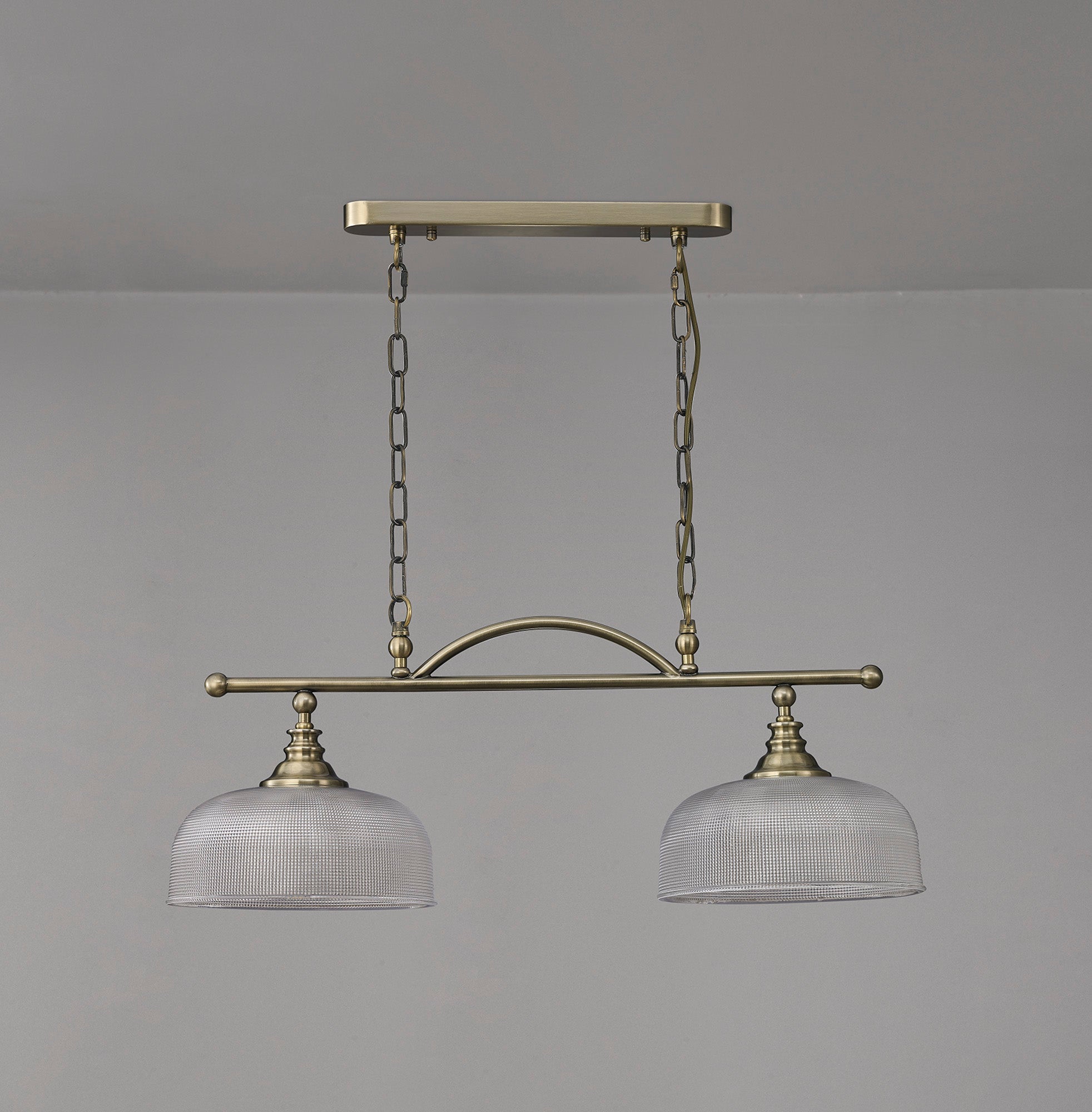 Luminosity Designs - Antique Brass Sledmere 2 Light Bar (Converts to Semi Flush) 2x E27 - Luminosity Designs Ltd