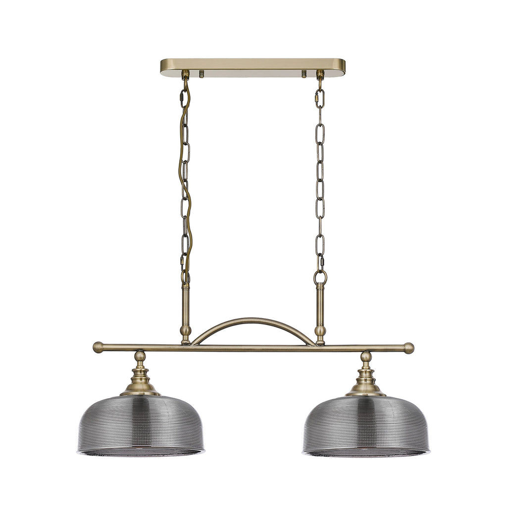 Luminosity Designs - Antique Brass Sledmere 2 Light Bar (Converts to Semi Flush) 2x E27 - Luminosity Designs Ltd