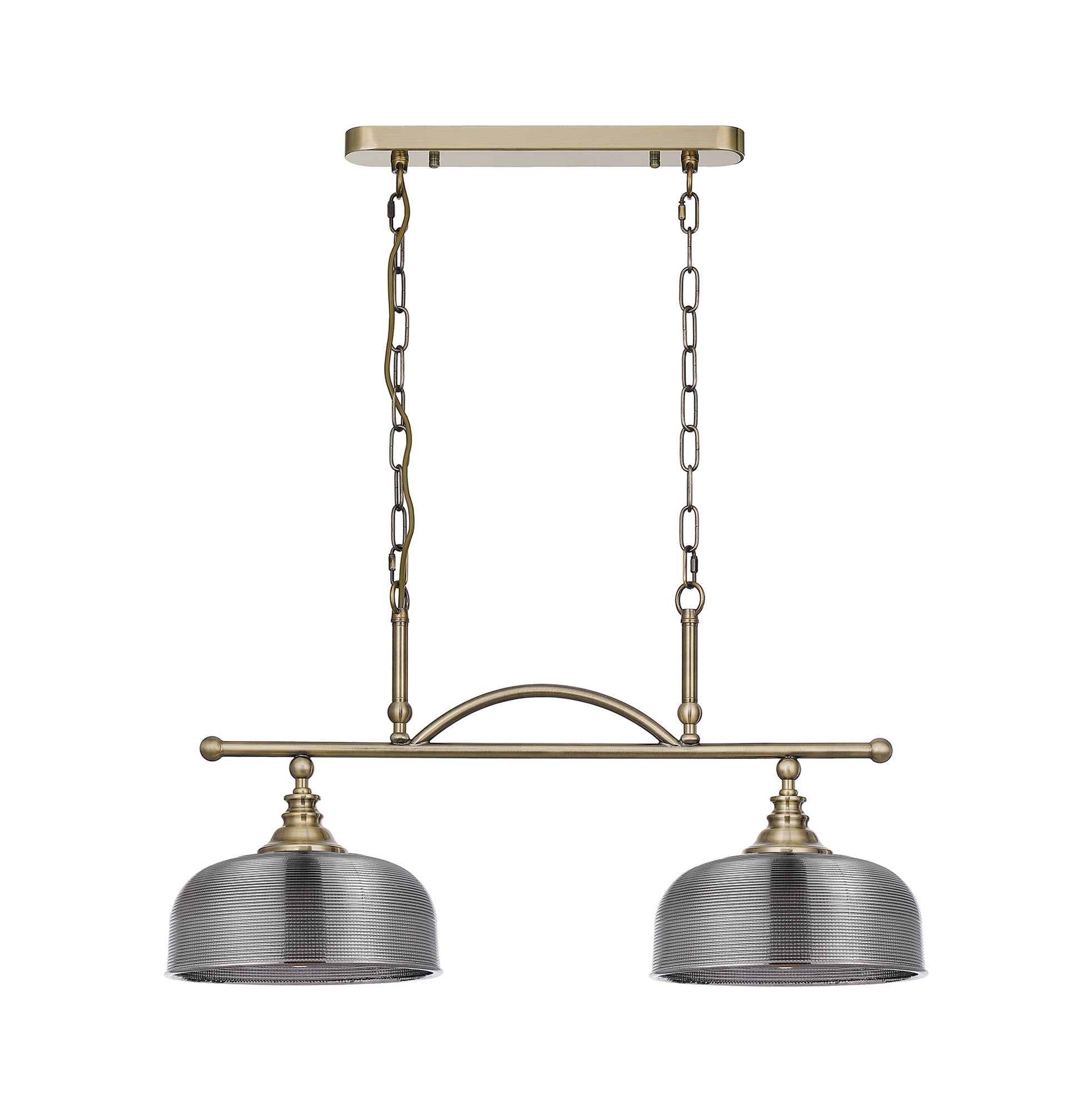 Luminosity Designs - Antique Brass Sledmere 2 Light Bar (Converts to Semi Flush) 2x E27 - Luminosity Designs Ltd