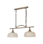 Luminosity Designs - Antique Brass Sledmere 2 Light Bar (Converts to Semi Flush) 2x E27 - Luminosity Designs Ltd