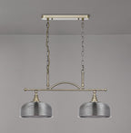 Luminosity Designs - Antique Brass Sledmere 2 Light Bar (Converts to Semi Flush) 2x E27 - Luminosity Designs Ltd