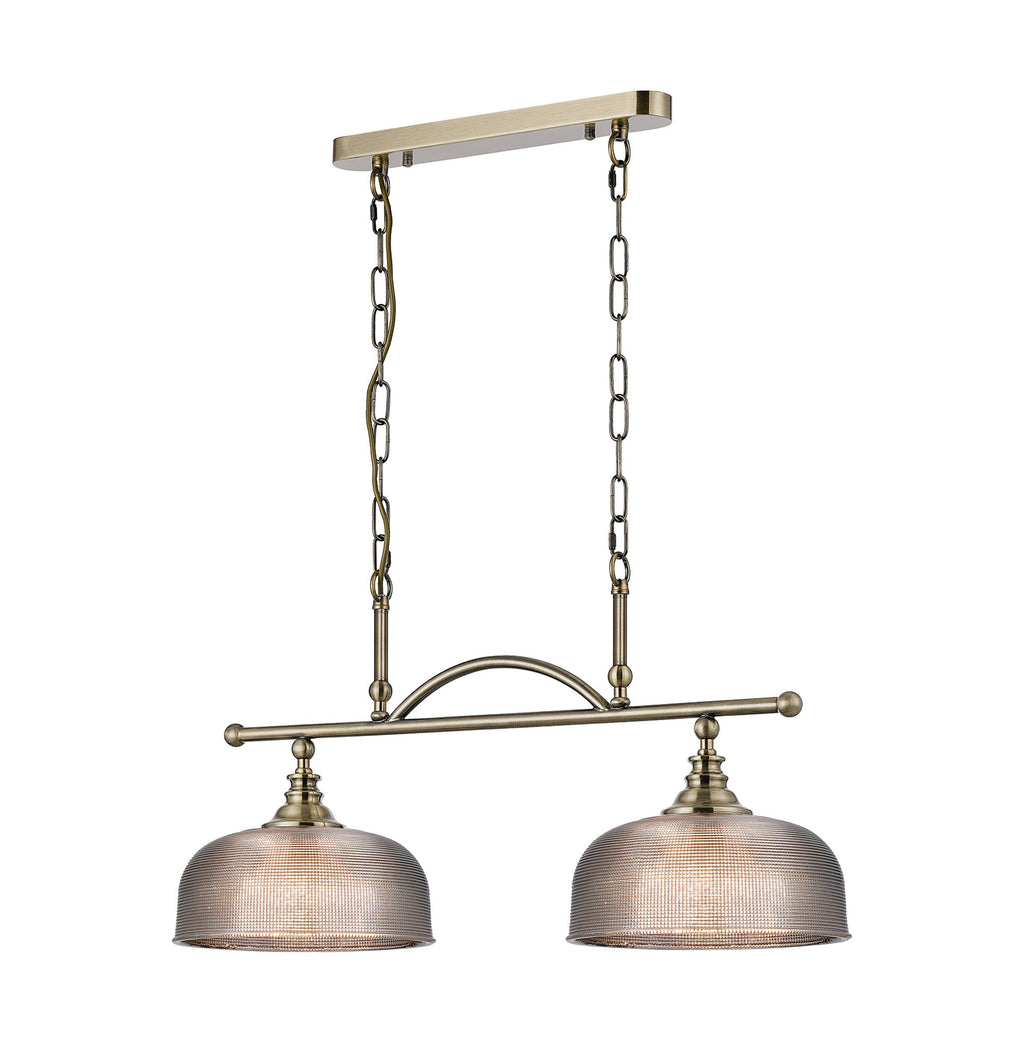 Luminosity Designs - Antique Brass Sledmere 2 Light Bar (Converts to Semi Flush) 2x E27 - Luminosity Designs Ltd