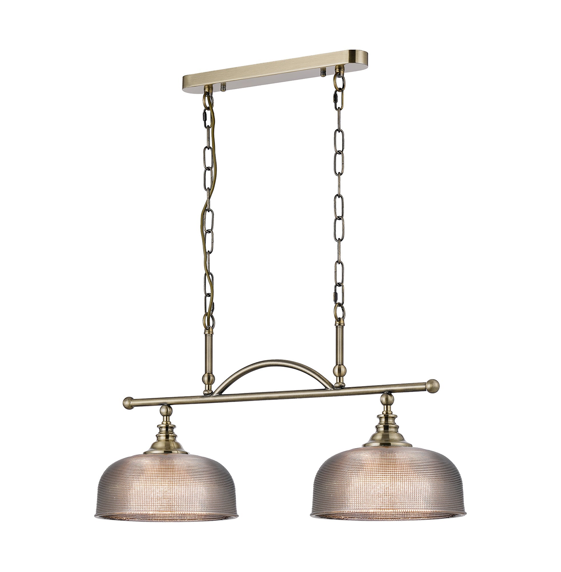 Luminosity Designs - Antique Brass Sledmere 2 Light Bar (Converts to Semi Flush) 2x E27 - Luminosity Designs Ltd