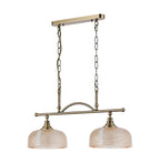 Luminosity Designs - Antique Brass Sledmere 2 Light Bar (Converts to Semi Flush) 2x E27 - Luminosity Designs Ltd
