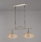 Luminosity Designs - Antique Brass Sledmere 2 Light Bar (Converts to Semi Flush) 2x E27 - Luminosity Designs Ltd