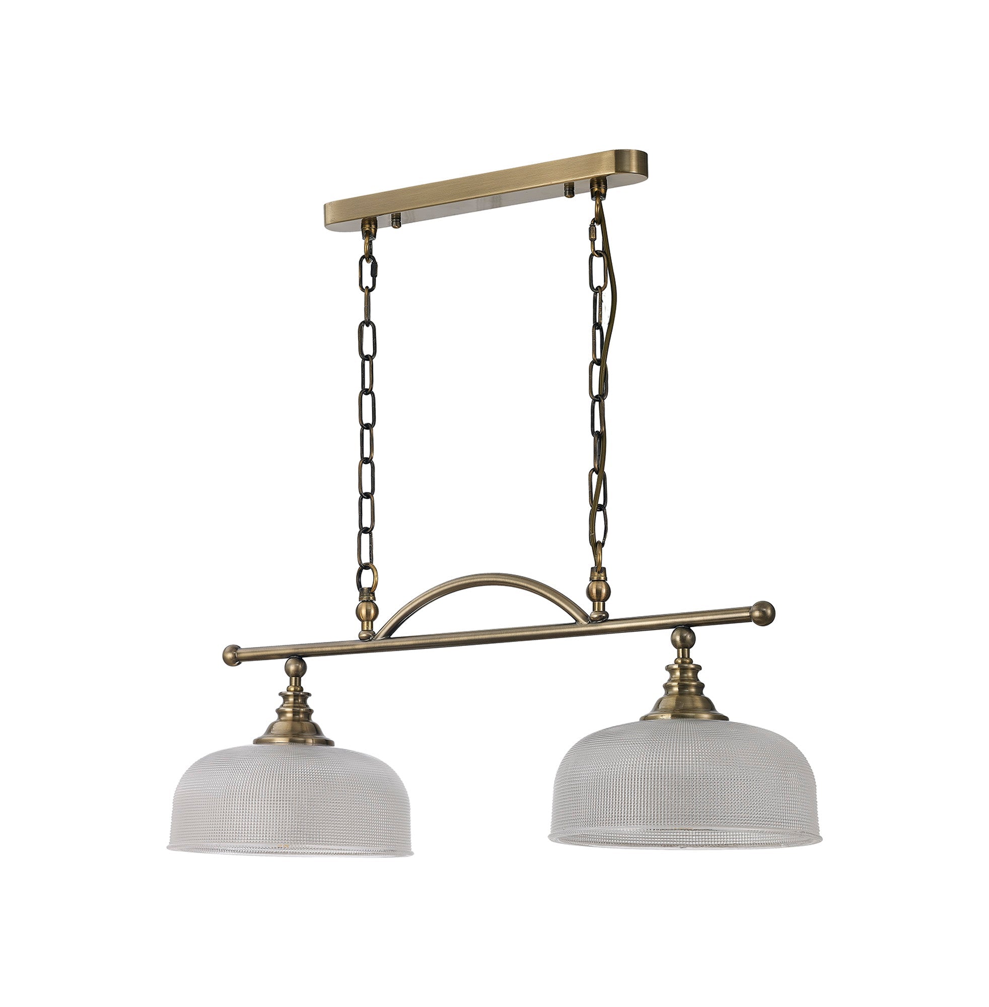 Luminosity Designs - Antique Brass Sledmere 2 Light Bar (Converts to Semi Flush) 2x E27 - Luminosity Designs Ltd