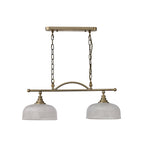 Luminosity Designs - Antique Brass Sledmere 2 Light Bar (Converts to Semi Flush) 2x E27 - Luminosity Designs Ltd