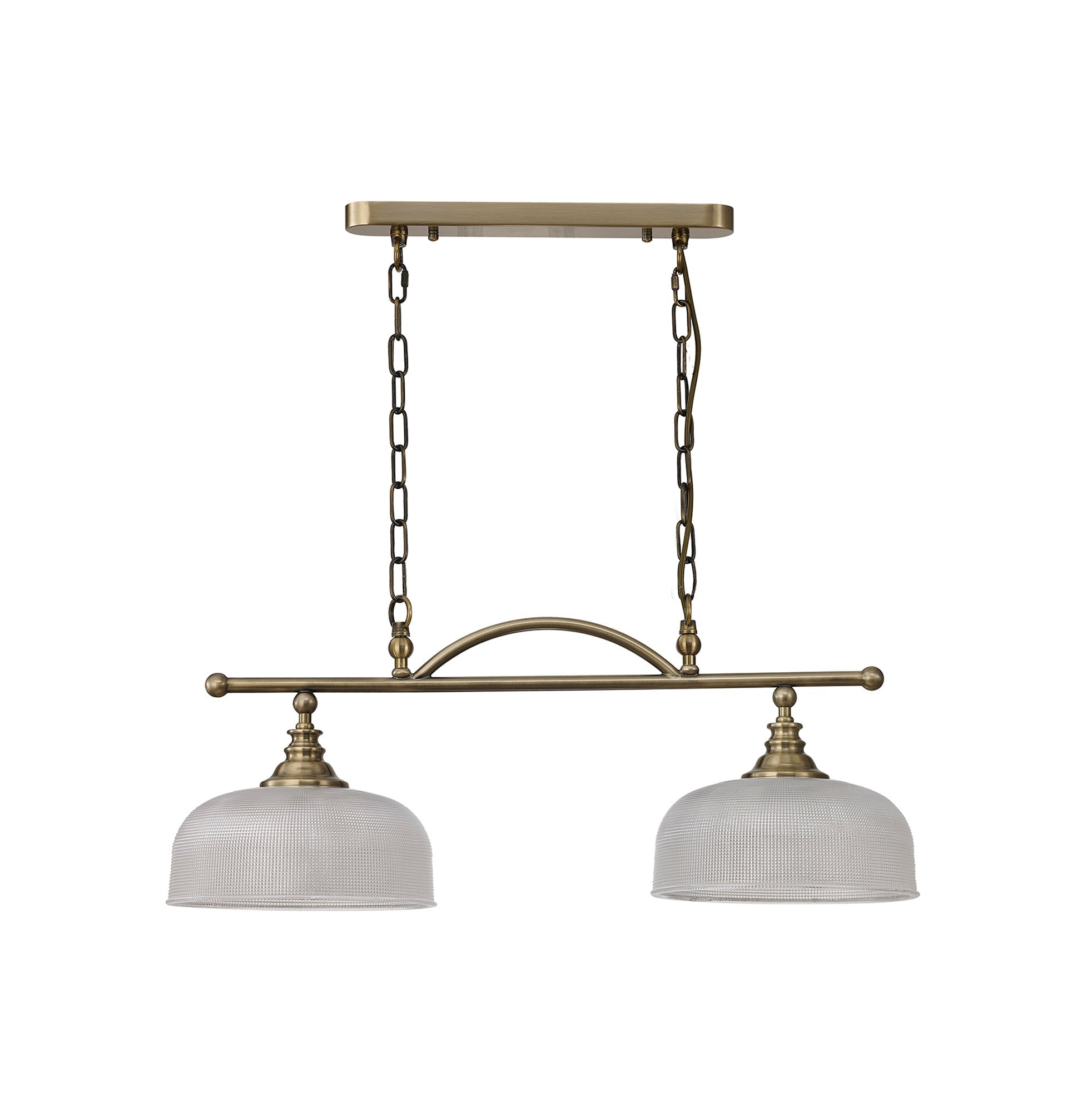 Luminosity Designs - Antique Brass Sledmere 2 Light Bar (Converts to Semi Flush) 2x E27 - Luminosity Designs Ltd