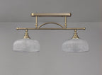 Luminosity Designs - Antique Brass Sledmere 2 Light Bar (Converts to Semi Flush) 2x E27 - Luminosity Designs Ltd