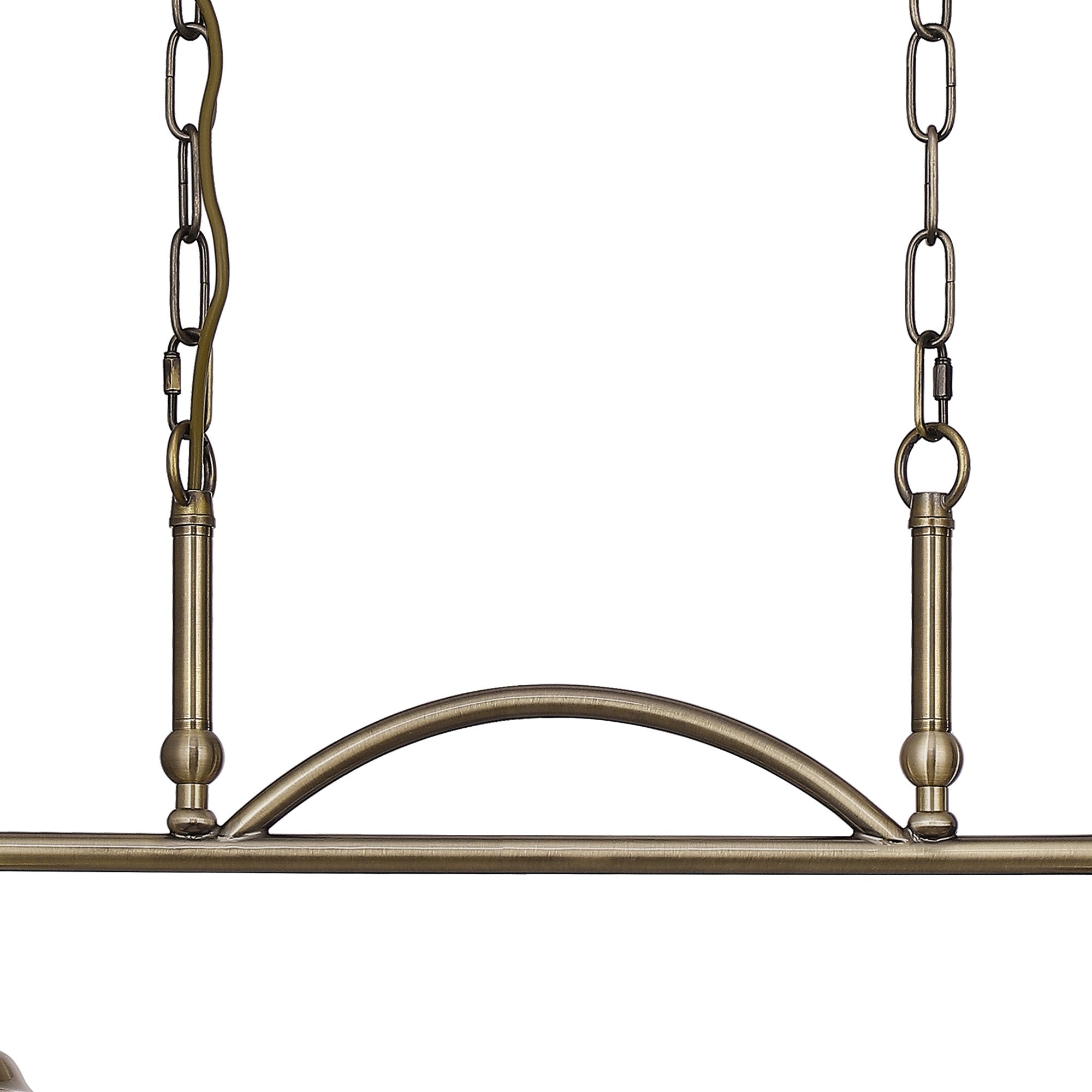 Luminosity Designs - Antique Brass Sledmere 2 Light Bar (Converts to Semi Flush) 2x E27 - Luminosity Designs Ltd