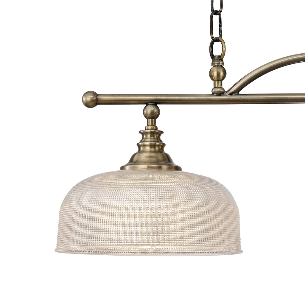 Luminosity Designs - Antique Brass Sledmere 2 Light Bar (Converts to Semi Flush) 2x E27 - Luminosity Designs Ltd