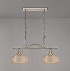 Luminosity Designs - Antique Brass Sledmere 2 Light Bar (Converts to Semi Flush) 2x E27 - Luminosity Designs Ltd
