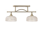 Luminosity Designs - Antique Brass Sledmere 2 Light Bar (Converts to Semi Flush) 2x E27 - Luminosity Designs Ltd