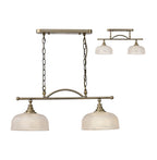 Luminosity Designs - Antique Brass Sledmere 2 Light Bar (Converts to Semi Flush) 2x E27 - Luminosity Designs Ltd