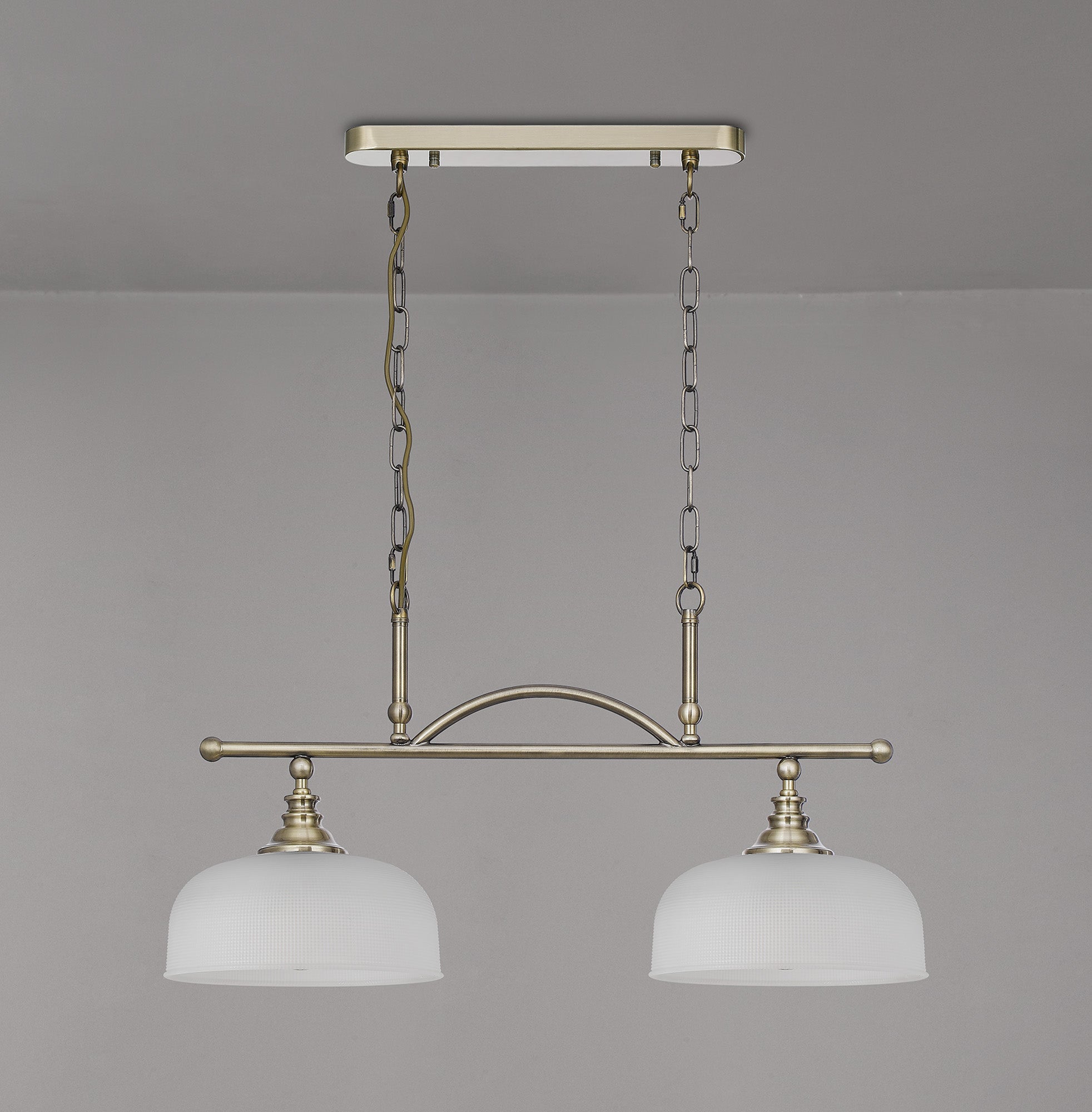 Luminosity Designs - Antique Brass Sledmere 2 Light Bar (Converts to Semi Flush) 2x E27 - Luminosity Designs Ltd