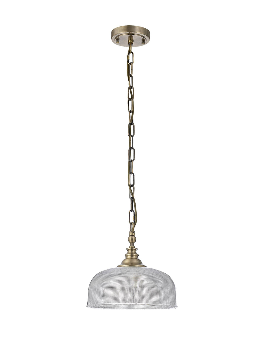 Luminosity Designs - Antique Brass Sledmere 27cm Flush/Single Pendant, 1 Light Adjustable to Semi Flush, E27 - Luminosity Designs Ltd