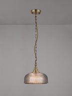 Luminosity Designs - Antique Brass Sledmere 27cm Flush/Single Pendant, 1 Light Adjustable to Semi Flush, E27 - Luminosity Designs Ltd