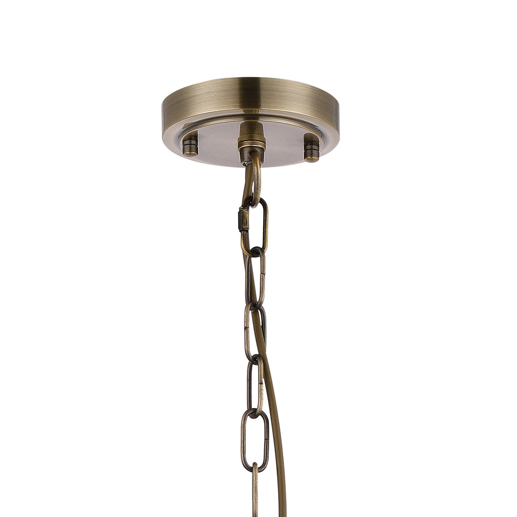 Luminosity Designs - Antique Brass Sledmere 27cm Flush/Single Pendant, 1 Light Adjustable to Semi Flush, E27 - Luminosity Designs Ltd