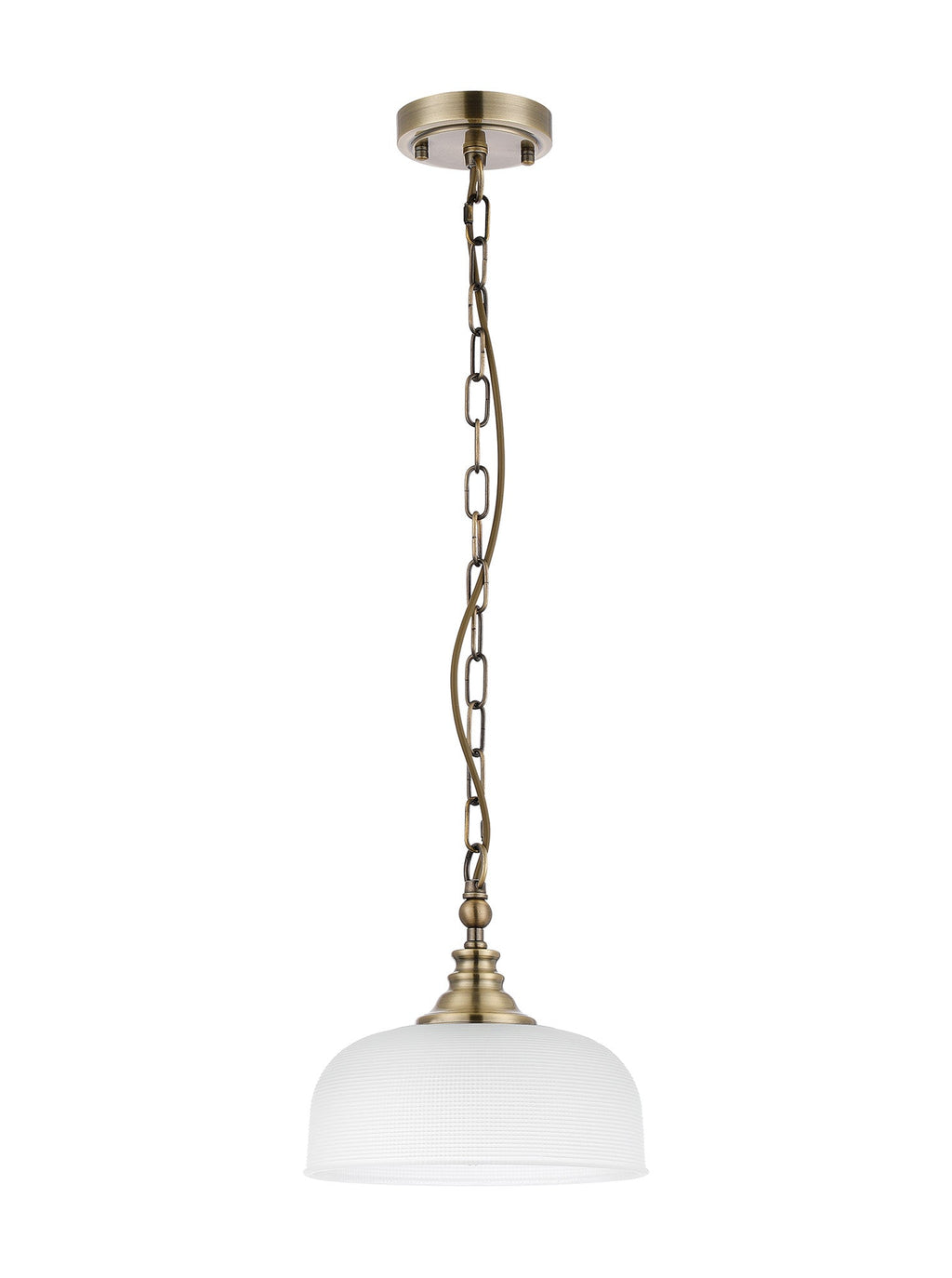 Luminosity Designs - Antique Brass Sledmere 27cm Flush/Single Pendant, 1 Light Adjustable to Semi Flush, E27 - Luminosity Designs Ltd