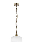 Luminosity Designs - Antique Brass Sledmere 27cm Flush/Single Pendant, 1 Light Adjustable to Semi Flush, E27 - Luminosity Designs Ltd