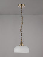 Luminosity Designs - Antique Brass Sledmere 27cm Flush/Single Pendant, 1 Light Adjustable to Semi Flush, E27 - Luminosity Designs Ltd
