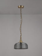 Luminosity Designs - Antique Brass Sledmere 27cm Flush/Single Pendant, 1 Light Adjustable to Semi Flush, E27 - Luminosity Designs Ltd