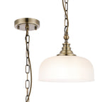 Luminosity Designs - Antique Brass Sledmere 27cm Flush/Single Pendant, 1 Light Adjustable to Semi Flush, E27 - Luminosity Designs Ltd