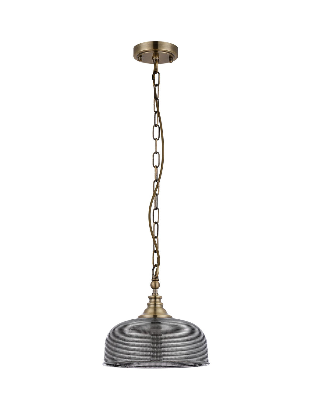 Luminosity Designs - Antique Brass Sledmere 27cm Flush/Single Pendant, 1 Light Adjustable to Semi Flush, E27 - Luminosity Designs Ltd