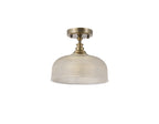 Luminosity Designs - Antique Brass Sledmere 27cm Flush/Single Pendant, 1 Light Adjustable to Semi Flush, E27 - Luminosity Designs Ltd