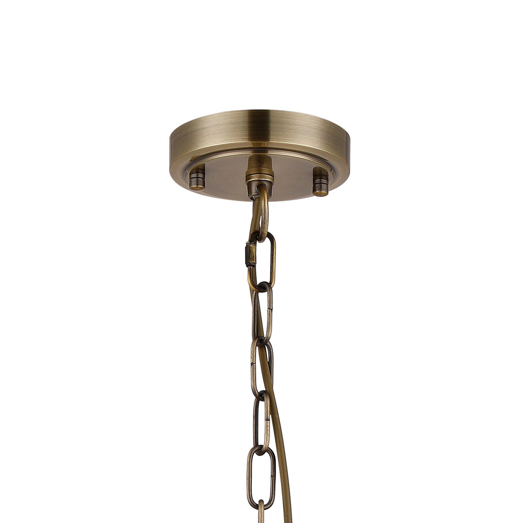 Luminosity Designs - Antique Brass Sledmere 27cm Flush/Single Pendant, 1 Light Adjustable to Semi Flush, E27 - Luminosity Designs Ltd
