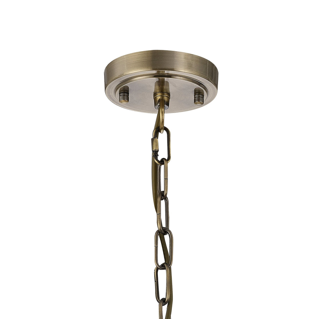 Luminosity Designs - Antique Brass Sledmere 27cm Flush/Single Pendant, 1 Light Adjustable to Semi Flush, E27 - Luminosity Designs Ltd