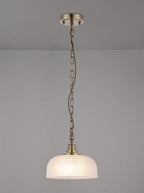 Luminosity Designs - Antique Brass Sledmere 27cm Flush/Single Pendant, 1 Light Adjustable to Semi Flush, E27 - Luminosity Designs Ltd