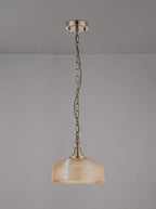 Luminosity Designs - Antique Brass Sledmere 27cm Flush/Single Pendant, 1 Light Adjustable to Semi Flush, E27 - Luminosity Designs Ltd